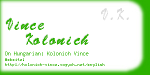vince kolonich business card